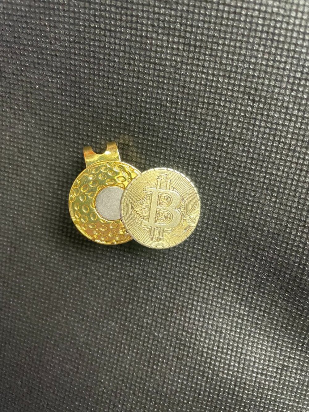 Bitcoin hat clip and golf ball marker